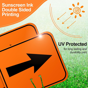 Panneaux de signalisation routière orange pour dérivation, cônes directionnels avec flèches <span class=keywords><strong>gauche</strong></span>/droite, haute visibilité, étanches, pour travaux extérieurs - Product Image 5