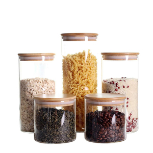 Wide Mouth <b>Large</b> Glass Jar Plastic Sealing Lid <b>Candle</b> Candy Cookie Glass Jar Container Kitchen Food Container - Product Image 1