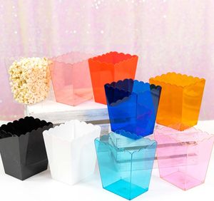 Contenedores de Palomitas de Maíz Grandes de Plástico con Tapa Abierta, Reutilizables, Rojos y Blancos, para Noches de Cine y Fiestas, Contenedores de Plástico Festoneados - Product Image 6
