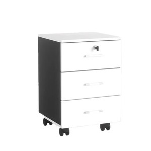 File Cabinet <strong>Office</strong> File Cabinet Three <strong>Drawers</strong> Low Rise Wooden Lockable Mobile Storage Cabinet - Product Image 5