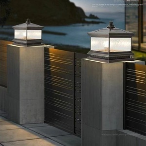Solar LED Pillar <b>Light</b> Aluminum Alloy Acrylic <b>Shade</b> CRI80 Warm White 3500K IP65 Outdoor Dimmable E27 Base No Assembly Required - Product Image 5