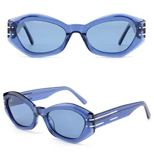 2024 Trending Shades Gafas de sol polarizadas modernas Hombres Mujer Marco de acetato de alta calidad con logotipo de metal