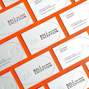 Layar cetak timbul kartu bisnis merek perusahaan cetak timbul warna Logo kertas Premium kustom kelas atas - Product Image 5