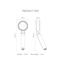 Pommeau de douche à main moderne pour salle de bain avec filtre remplaçable, en ABS, double filtration, amovible, certifié CE