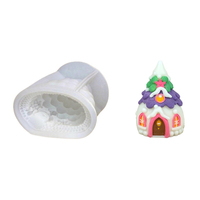 Moule en silicone économique pour bougies, savons, souvenirs, statues, ornements DIY, motifs classiques populaires 3D (fleur, pentagramme, arbre de Noël, maison)
