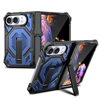 Étui de téléphone magnétique pliable effet peau mate avec double support dissimulé, protection intégrale de la charnière et verre trempé pour iPhone Duo