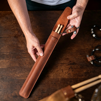 Porte-bâtonnets de batterie en cuir personnalisé, étui pour bâtonnets de batterie, sac pour bâtonnets de batterie, cadeau pour batteur, manchon pour bâtonnets de batterie, accessoires de batterie