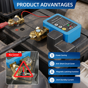 Interrupteur magnétique de déconnexion de batterie de voiture 12V 240A, coupe-circuit de batterie à distance avec voyant lumineux et télécommande - Product Image 5