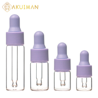 Flacon compte-gouttes en verre, emballage de luxe, 10 ml, sérum noir avec 1 ml, 2 ml, 3 ml, 5 ml