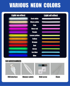Knight LED picture frame neon indoor hanging <b>wall</b> decoration luminous hanging painting USB powered <b>dimmable</b> ambient <b>light</b> 5V - Product Image 5
