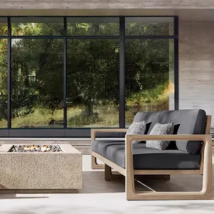 Moderne Outdoor-Freizeit Sofa Set Möbel Garten Lounge Sofa Holz Teak Outdoor-Sofa
