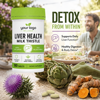 Soutient la fonction de détoxification saine, favorise le cycle naturel, aide à la digestion, chardon-Marie, curcuma, comprimés à base de plantes quotidiens grande capacité