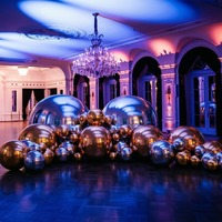 Ballon sphérique réfléchissant géant en PVC, sphère métallique brillante pour la décoration d'événements, de mariages, de fêtes, de scènes, en intérieur et en extérieur