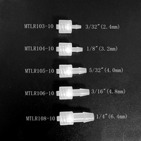 Sambungan Putar Plastik 2-Piece Male Luer Lock untuk Selang Barb 3/32 hingga 1/4 Inch dengan Konektor Male Luer Lock