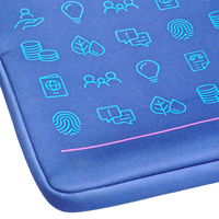 Étui de protection pour tablette et ordinateur portable en néoprène bleu de haute qualité avec fermeture éclair, pochette de voyage écologique pour le travail/le bureau/l'école