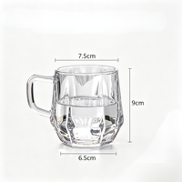 2026 JH 280ML Verre à eau et tasse à café hexagonale minimaliste avec poignée pour la maison