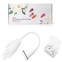 Main d'entraînement portable réglable et flexible de haute qualité pour ongles en acrylique, 100 embouts en silicone pour ongles, application facile, essentiel pour les ongles