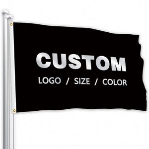 Factory Wholesale Premium Fabric Any Logo Any Design Any Size Black Custom Flags <b>Banners</b> - Product Image 1