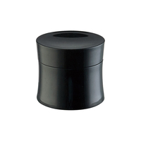 Pot cosmétique noir brillant à double paroi en plastique, vide, avec courbure à la taille, pour crème et produits visage
