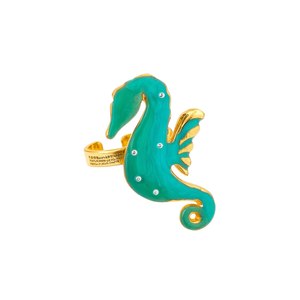 แหวนม้าน้ำ สแตนเลส 316L ชุบทอง PVD เครื่องประดับแฟชั่น - Product Image 2