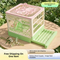 Cage de transport pour oiseaux de compagnie en plastique de qualité alimentaire, style français, grande capacité, respirante et anti-évasion