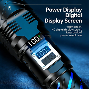 Lampe torche domestique rechargeable super lumineuse en alliage d'aluminium avec <span class=keywords><strong>zoom</strong></span> et affichage numérique – Vente en gros - Product Image 6