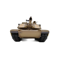 HengLong - Tanque de Batalla RC a Escala 1:16, Estilo M1A2, 62 cm, 7.4 V, 1800 mAh, Disparo de BB, Sonido de Humo, Torreta Giratoria, Alcance de 80 m, AA