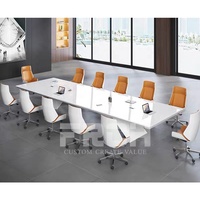 Grand bureau exécutif blanc moderne personnalisé Table de salle de conférence Bureau en bois Mobilier de réunion