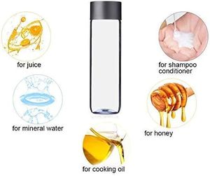 ขวดน้ำพลาสติกขนาด800มล. ปราศจาก BPA ขวดน้ำดื่มสำหรับสัตว์เลี้ยงขนาด500มล. พร้อมฝาปิดสีดำ