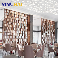 Conception de cloison de lobby diviseur de pièce hôtel de luxe restaurant diviseur de hall cloison de pièce conception de cloison en acier inoxydable en métal