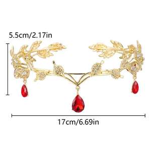 Luxo barroco cristal redondo nupcial coroa testa pingente coroa metal grande aniversário casamento cabelo tiara cabeça coroa para as mulheres - Product Image 2