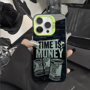 Cover per <span class=keywords><strong>iPhone</strong></span> XR <span class=keywords><strong>XS</strong></span> 11 12 13 14 15 16 17 Pro Max con Stampa 'Time Is Money', Stile Business, Personalizzabile, Protezione per Cellulare - Product Image 3