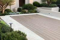 Planche de terrasse composite WPC brossée moderne, revêtement de sol extérieur étanche, bord rainuré, installation par clipsage, grain de bois 3D