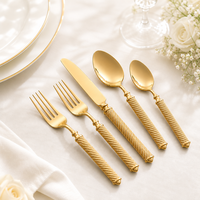 Ensemble de couverts de luxe royal en acier inoxydable 18/10, finition miroir, compatible lave-vaisselle, pour mariage, avec logo personnalisé