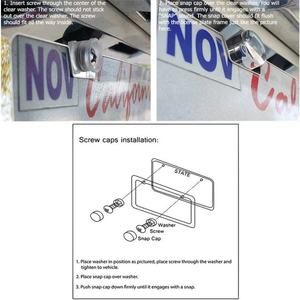 Bingkai Plat Nomor Mobil Baja Anti Karat Amerika Buatan Pabrik, Permukaan Cermin Poles + Tutup Sekrup Berlapis Krom - Product Image 5