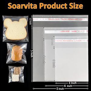Sacs BOPP auto-scellants de qualité alimentaire, 100 pièces, 5x5 pouces, transparents, thermoscellables, refermables, pour emballer des cadeaux, des bonbons, des friandises - Product Image 2
