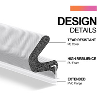 Bande d'étanchéité auto-adhésive en mousse PU sur mesure OEM, insonorisante et flexible, pour l'étanchéité des interstices des portes et des fenêtres