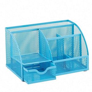 Organisateur de bureau en métal 7 en 1, porte-stylos et porte-crayons, plateau de rangement de bureau - Product Image 5