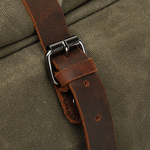 Zaino Vintage in Tela con Cinghie in Pelle, Impermeabile, per Uomo e Donna, per Uso Quotidiano e Viaggi - Product Image 4