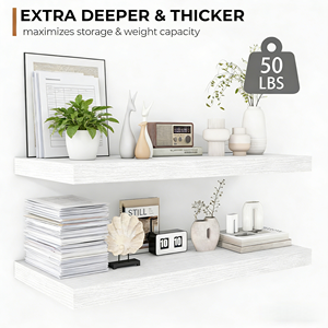 Juego de 3 Estantes Flotantes de <span class=keywords><strong>Madera</strong></span> Natural <span class=keywords><strong>para</strong></span> Guardería, Estantes de Pared <span class=keywords><strong>para</strong></span> Libros y Juguetes <span class=keywords><strong>para</strong></span> Cuarto de Bebé - Product Image 4