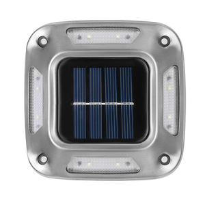 Luces Solares Empotradas en el Suelo con 8 LED IP65, Certificación CE, Resistentes al Agua, de Acero Inoxidable, Recargables, con Sensor de Luz, para Jardín - Product Image 1