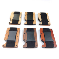 Dompet Minimalis Tipis Anti-RFID dari Kayu dan Aluminium Premium untuk Pria, dengan Tali Elastis untuk Uang Tunai, Cocok untuk Penggunaan Sehari-hari dan Perjalanan