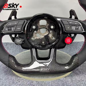 Volante de Cuero Perforado de Fibra de Carbono Personalizado, Compatible con <span class=keywords><strong>Audi</strong></span> <span class=keywords><strong>A1</strong></span> A3 A4 A5 A6 A7 RS R8 RS3 C7 Q5 Q7 S3B8 B9Q3 Q8 TT - Product Image 3