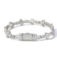 Haute qualité bijoux fins plaqué or laiton cubain lien chaîne Bracelet pour les cadeaux de fête passe diamant testeur Zircon inclus