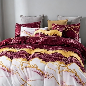 Modern Floral Eco-Friendly 4-Piece Comforter Set with <strong>Matching</strong> <strong>Curtains</strong> <strong>and</strong> <strong>Bedding</strong> Sheets for Winter Bedroom - Product Image 4