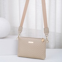 Sac à main en PU gaufré pour femme avec garniture métallique, motif vague, portefeuille long, mini porte-monnaie pour téléphone, fermeture éclair, doublure en polyester, style urbain
