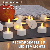 Bougies chauffe-plat LED rechargeables CE ROHS 3D sans flamme avec télécommande pour la décoration de la maison Halloween Ramadan Diwali