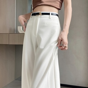 Pantalones <span class=keywords><strong>de</strong></span> mujer <span class=keywords><strong>de</strong></span> cintura alta, <span class=keywords><strong>de</strong></span> pierna ancha y recta, <span class=keywords><strong>de</strong></span> seda helada, estilo casual, largos hasta el suelo, <span class=keywords><strong>de</strong></span> ajuste holgado, nueva colección <span class=keywords><strong>de</strong></span> verano 2026 - Fotos reales - Product Image 3