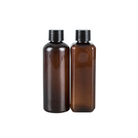 Botol Dispenser Kosmetik Persegi Plastik PET 100ML untuk Perawatan Kulit, Sampo, Sabun Mandi, Krim, dengan Tutup Flip Disc