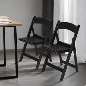 Juego de 4 Sillas Plegables de Resina Cómodas con Asiento Acolchado para Eventos en Interiores o Exteriores, Fiestas y Picnics - Product Image 3